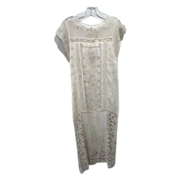 NWT ZARA LIMITED EDITION SEQUIN EMBROIDERED DRESS Size M (Cream) - Picture 13 of 14